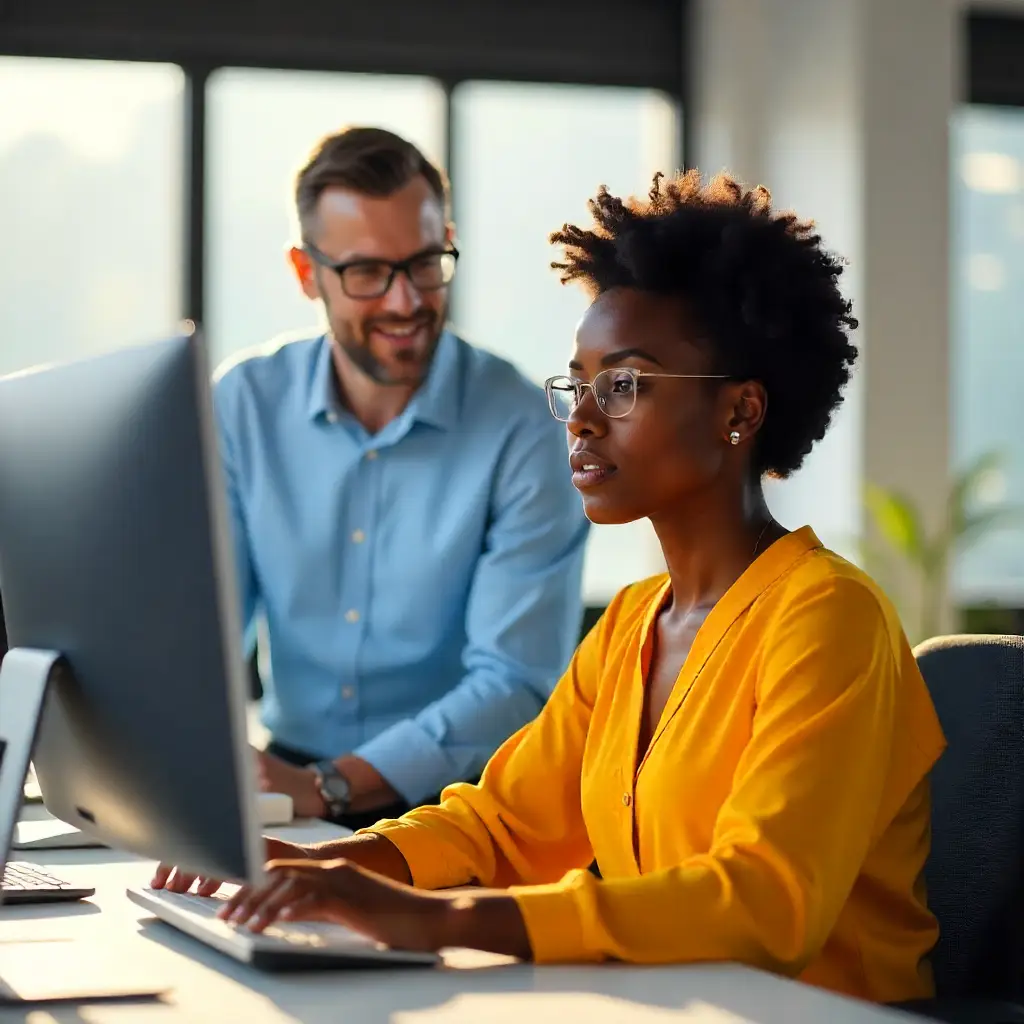 Business professionals collaborating