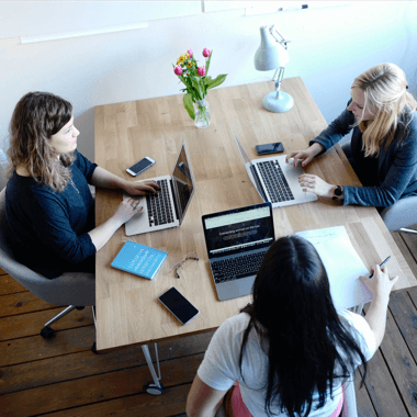 Team collaborating on managed services support