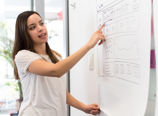 Consultant presenting strategic IT solutions